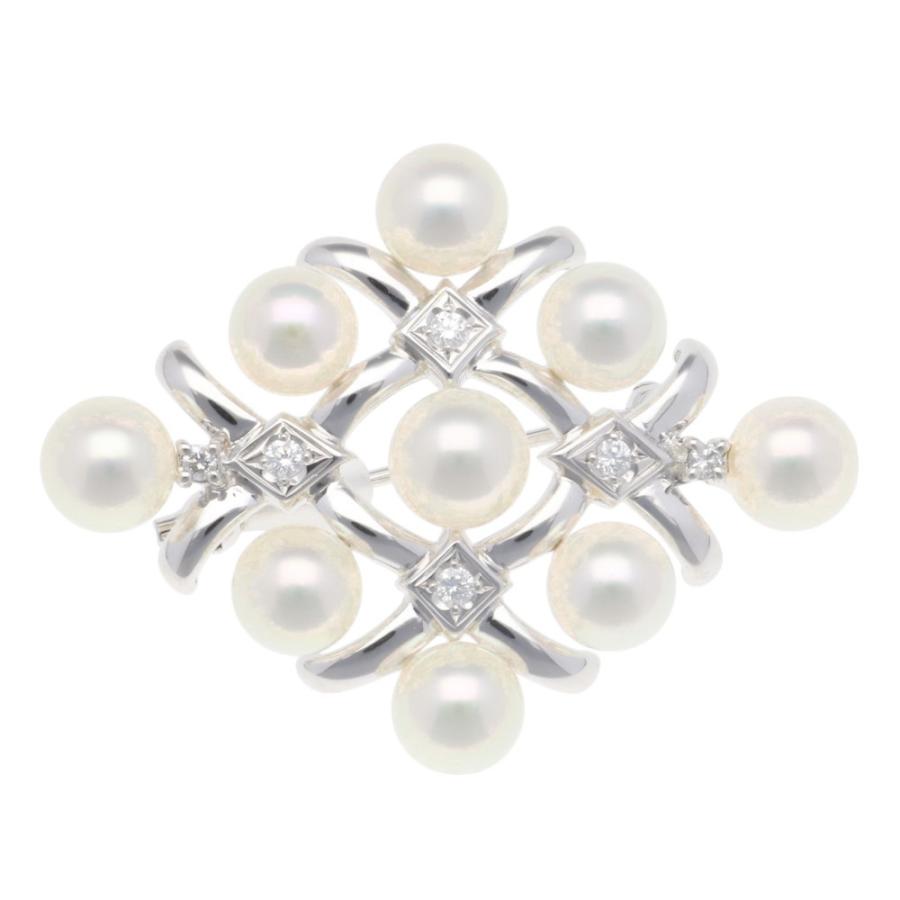 MIKIMOTO ミキモト ブローチ 18金 K18ホワイトゴールド アコヤ