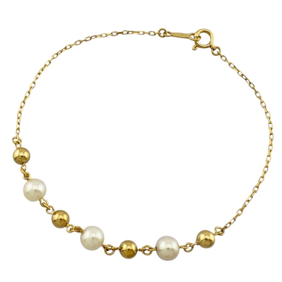 MIKIMOTO ミキモト ブレスレット 18金 K18イエローゴールド パール 