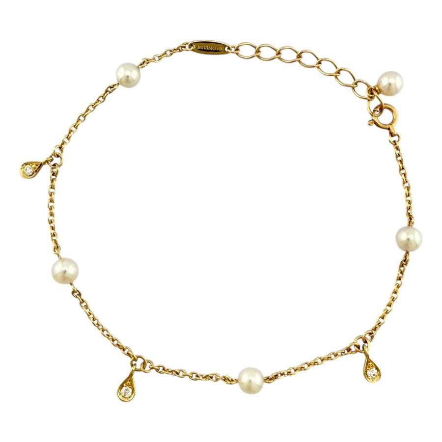 ミキモト真珠島　K18　イエローゴールド　パールブレスレット MIKIMOTO（ミキモト） ブレスレット 18金 K18イエローゴールド パール