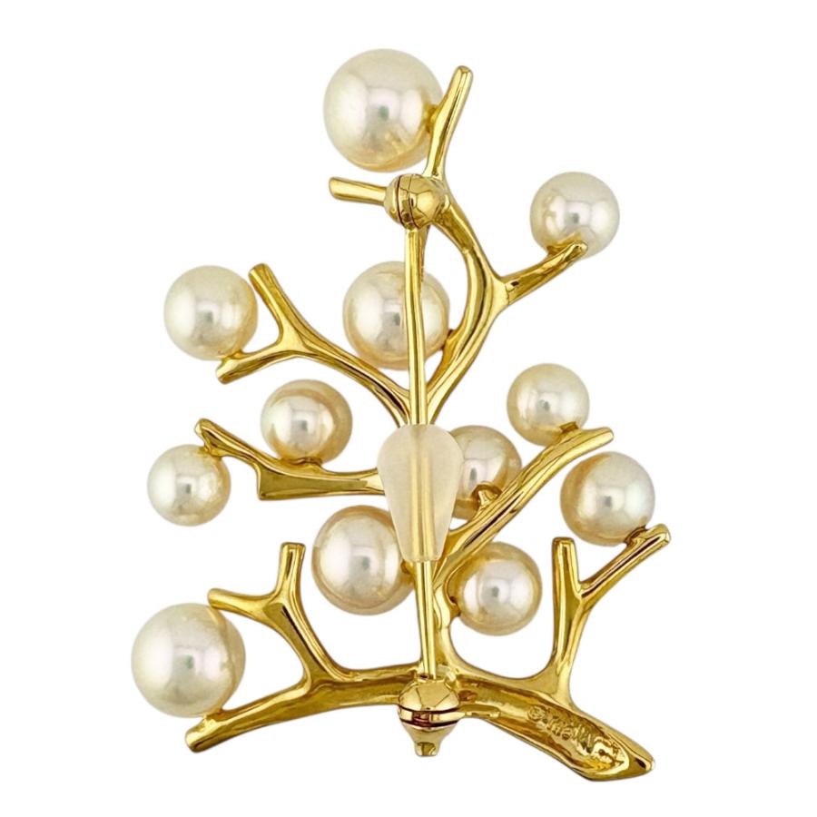 ✨美品✨ミキモト　K18 ブローチ MIKIMOTO（ミキモト） ブローチ 18金 K18イエローゴールド アコヤ