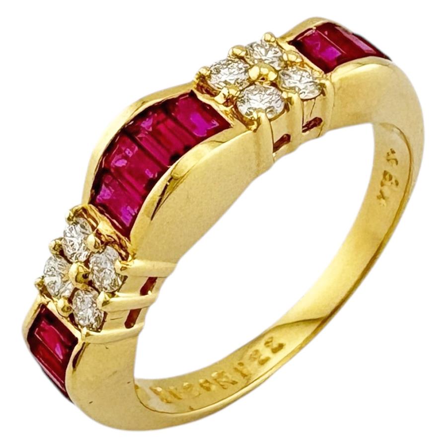 ミキモト 18金. ダイヤ. D0.24ct. ルビー　K18リング MIKIMOTO ミキモト リング 指輪 11.5号 18金 K18イエロー