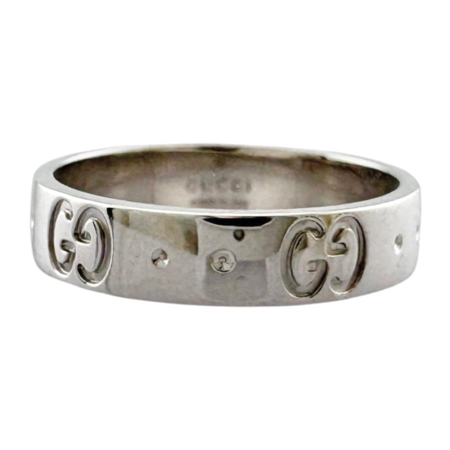 GUCCI（グッチ） アイコン リング 指輪 9号 18金 K18ホワイトゴールド