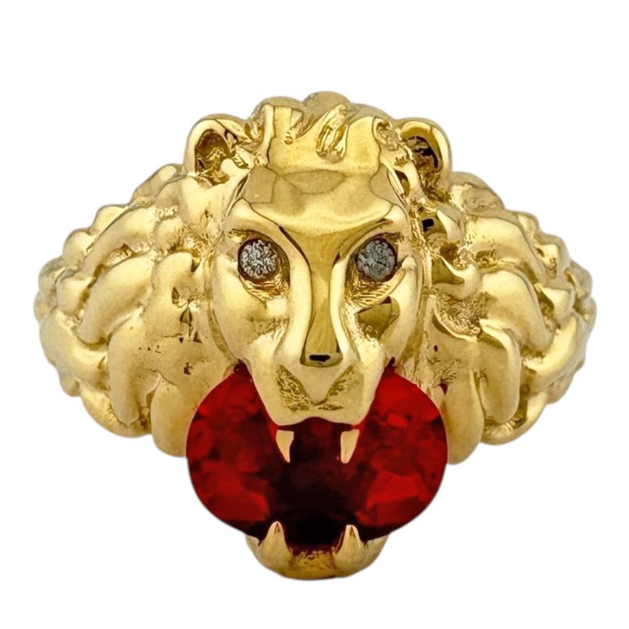GUCCI（グッチ） ライオンヘッド リング 指輪 8号 18金 K18イエロー