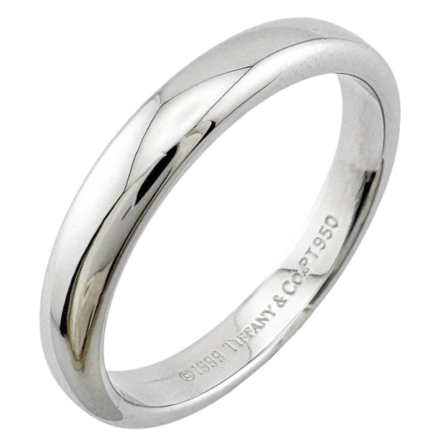 美品☆ティファニー　クラシック　バンドリング　Pt950 約13.5号　幅3mm TIFFANY&Co. ティファニー クラシックバンド リング 指輪 10号