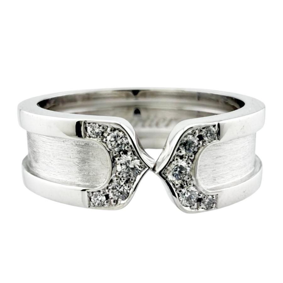 美品 カルティエ Cartier C2 リング ダイヤ ホワイトゴールド K18 Cartier カルティエ C2リング SM 2Cリング ダイヤモンド K18WG