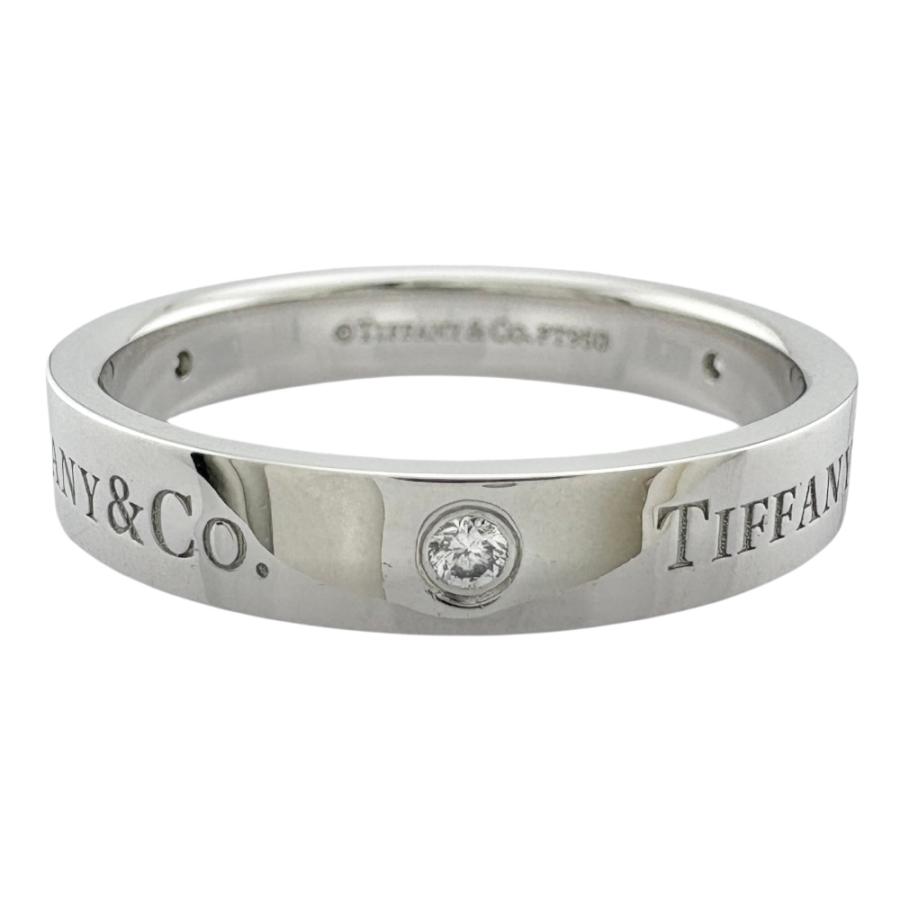 ★Tiffany&Co ティファニー フラットバンドリング ダイヤ USED品★ TIFFANY&Co.（ティファニー） フラットバンド リング 指輪 21号 Pt950