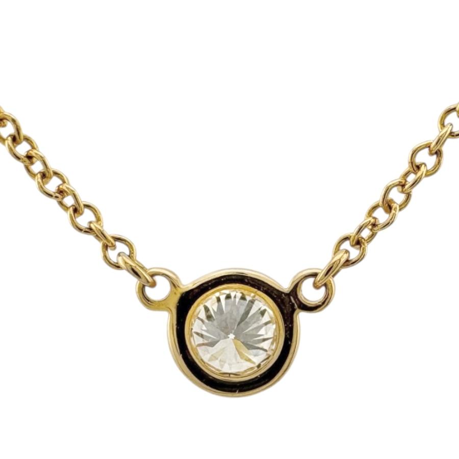 【極美品】TIFFANYティファニー　バイザヤード　イエローゴールド　0.05 TIFFANY&Co.（ティファニー） バイザヤード 約0.05ct ネックレス 18金