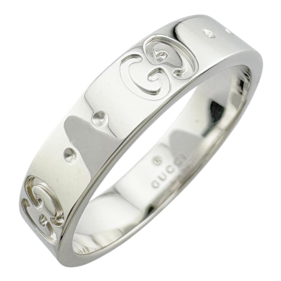 GUCCI グッチ アイコン リング 指輪 8.5号 18金 K18ホワイトゴールド  