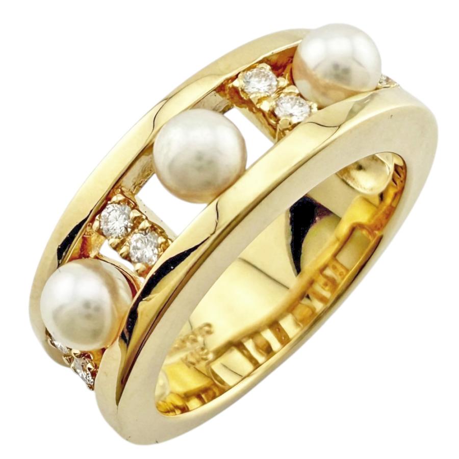 MIKIMOTO（ミキモト） リング 指輪 9号 18金 K18イエローゴールド 