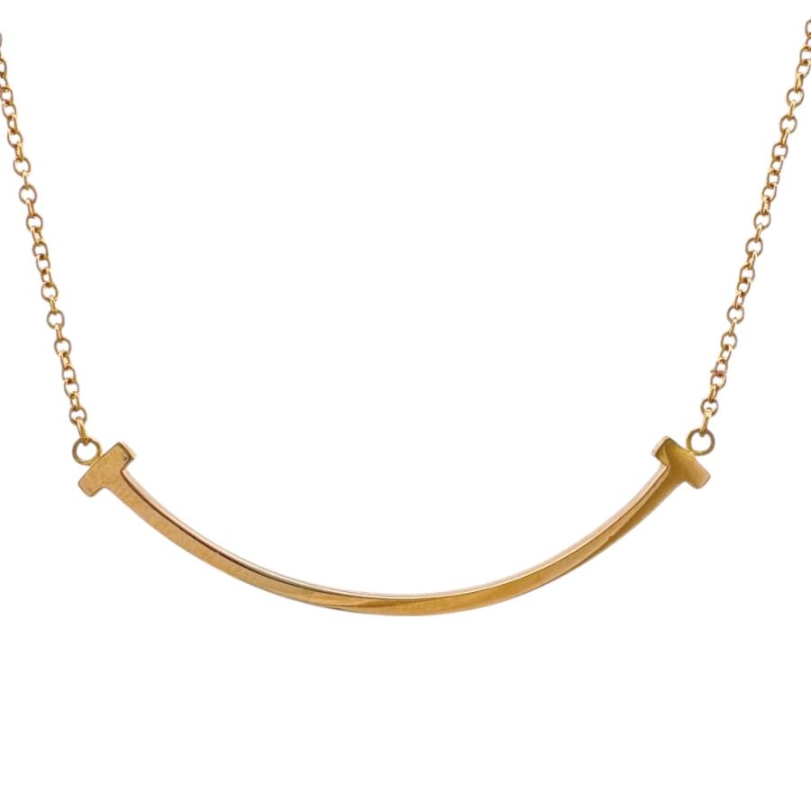 Tiffany & Co. スマイル ネックレス ピンクゴールド Tiffany & Co. - Tiffany Tスマイル ネックレス ミニ ダイヤ