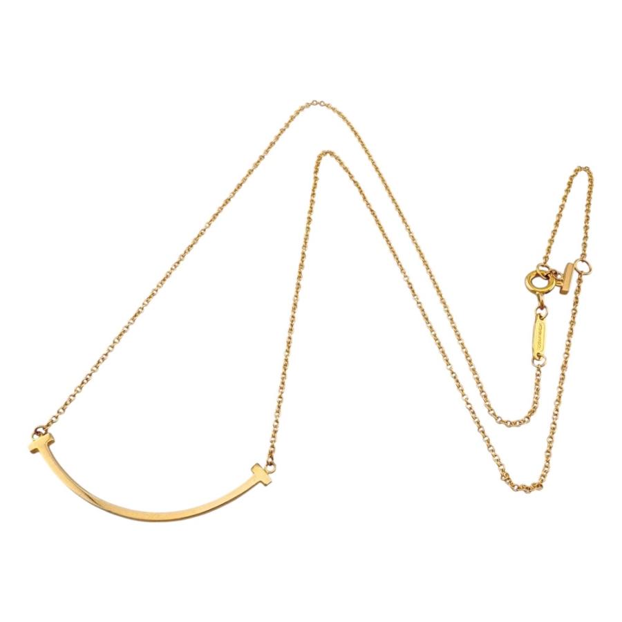 極美品 ティファニーT スマイル ネックレス ゴールド ティファニー T スマイル ペンダント（ミニ）イエローゴールド