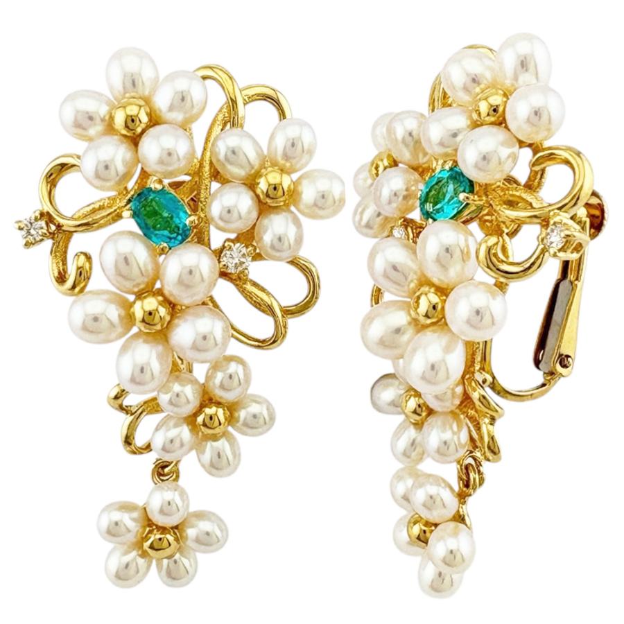 タサキ イヤリング 18金 K18イエローゴールド トルマリン レディース  