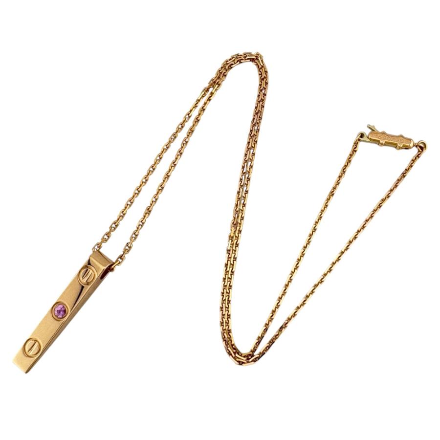 Cartier（カルティエ） ラブプレート ネックレス 18金 K18ピンク