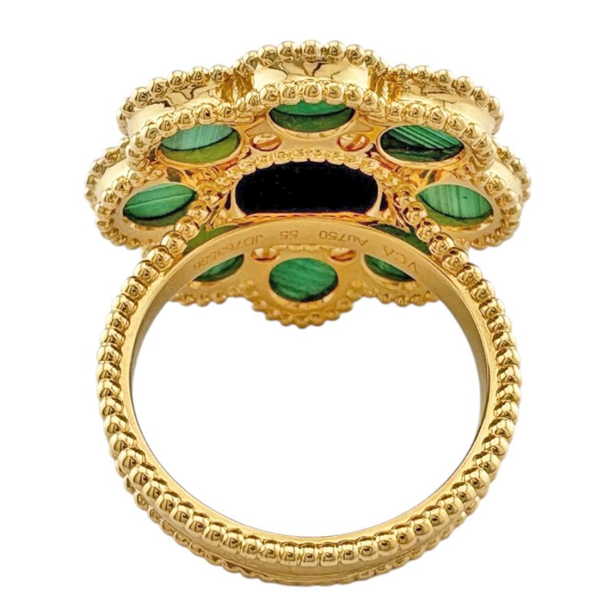 VEERTマラカイト×グリーンオニキス ゴールドリング 11号 保存袋付き 美品 VEERTマラカイト×グリーンオニキス ゴールドリング 11号 保存袋付き 美品