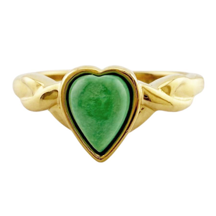 K18金 黄緑色石 葉モチーフ リング K18金 黄緑色石 葉モチーフ リング K18金 黄緑色石 葉モチーフ リング