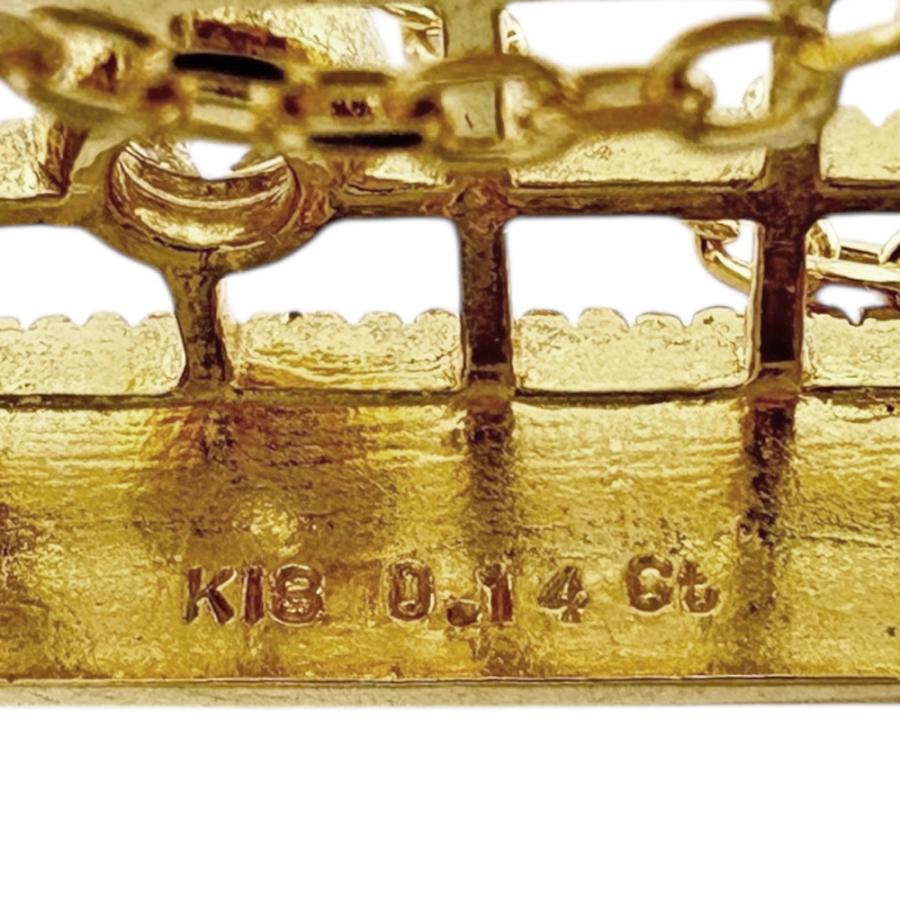 中古美品K18天然ダイヤモンドゴールドネックレス保証書付き ネックレス 18金 K18ピンクゴールド ダイヤモンド レディース