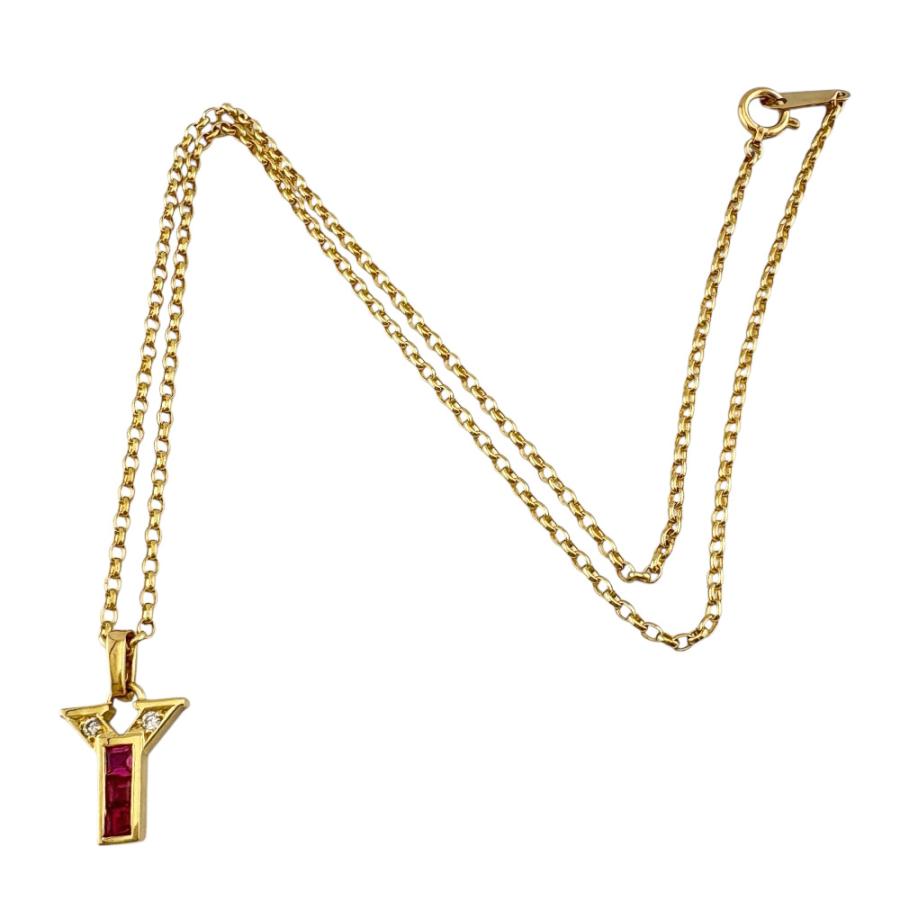 MIKIMOTO ミキモト ネックレス 18金 K18イエローゴールド ルビー  