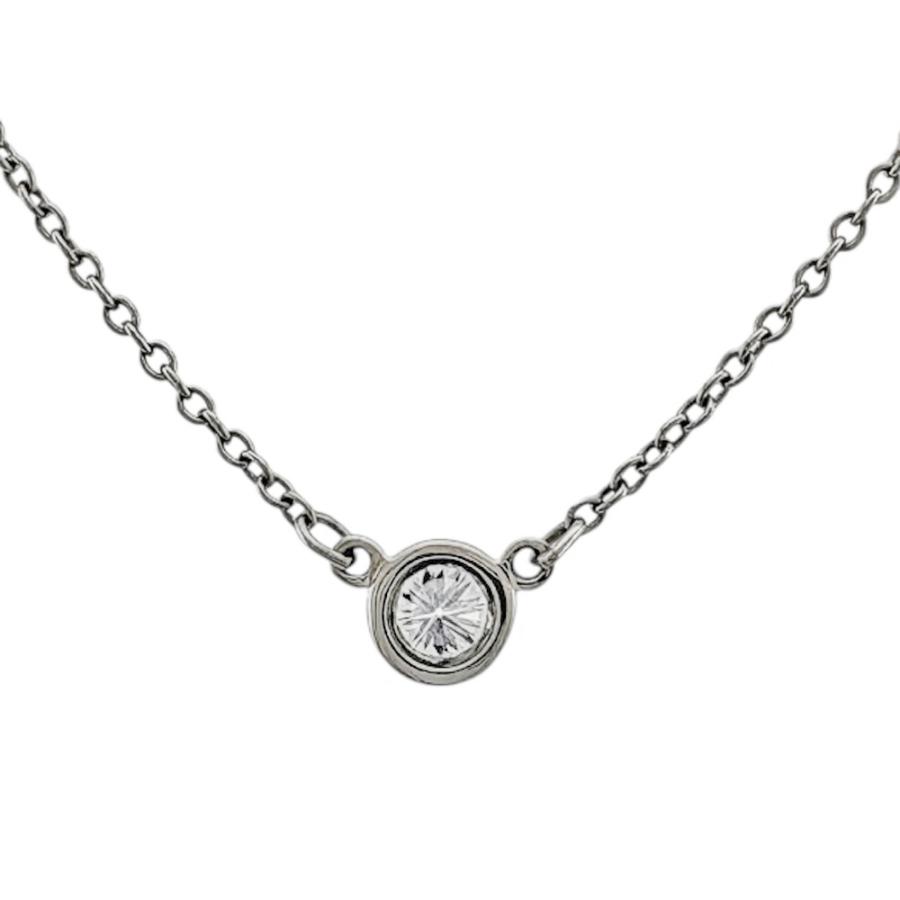 TIFFANY&Co. ティファニーバイザヤードネックレス プラチナ950 TIFFANY&Co.（ティファニー） バイザヤード 約0.14ct ネックレス Pt950