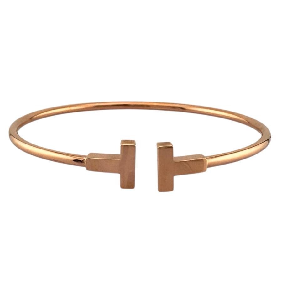 ティファニー バングル Tワイヤー K18 中古品 TIFFANY&Co.（ティファニー） Tワイヤー バングル 18金 K18ピンク