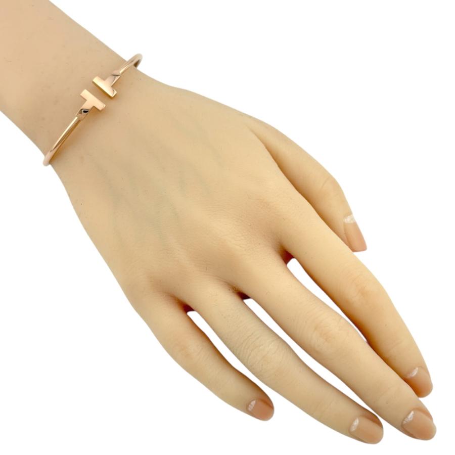 ティファニー バングル Tワイヤー K18 中古品 TIFFANY&Co.（ティファニー） Tワイヤー バングル 18金 K18ピンク