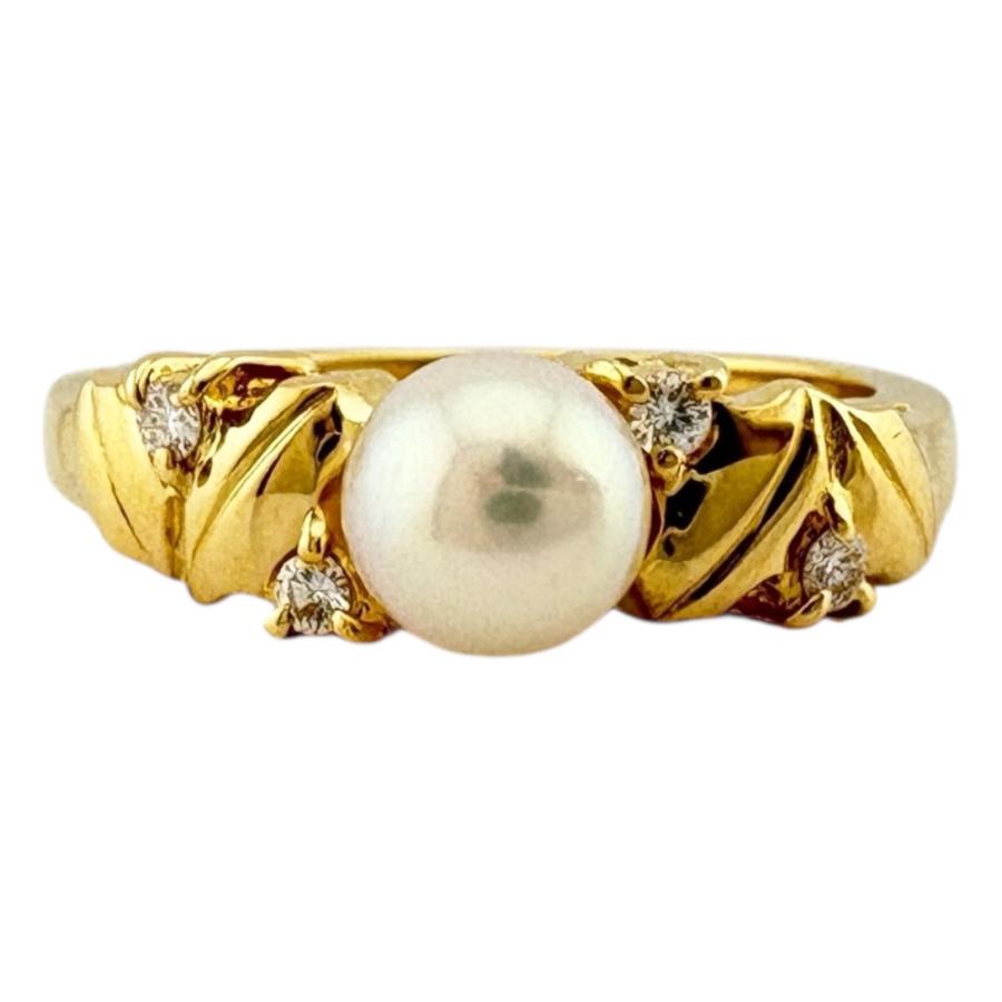 MIKIMOTO（ミキモト） リング 指輪 9号 18金 K18イエローゴールド