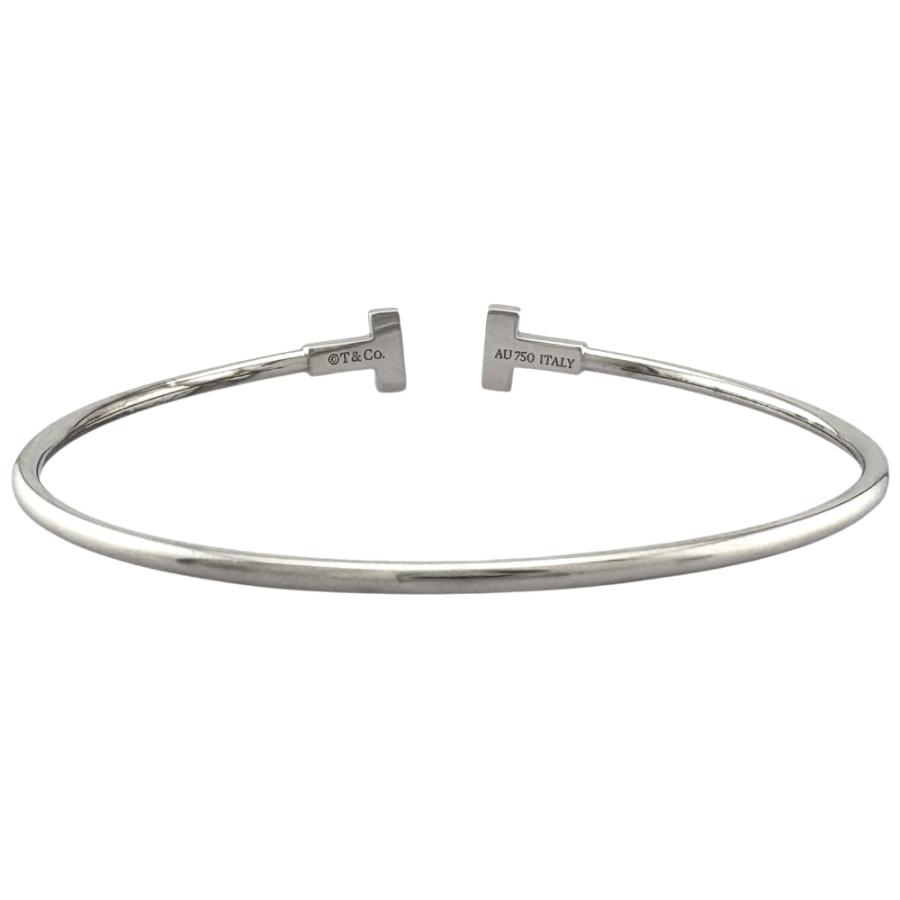 Tiffany&Co ティファニー Tナローワイヤー ブレスレットK18 TIFFANY&Co.（ティファニー） Tナローワイヤー バングル 18金 K18