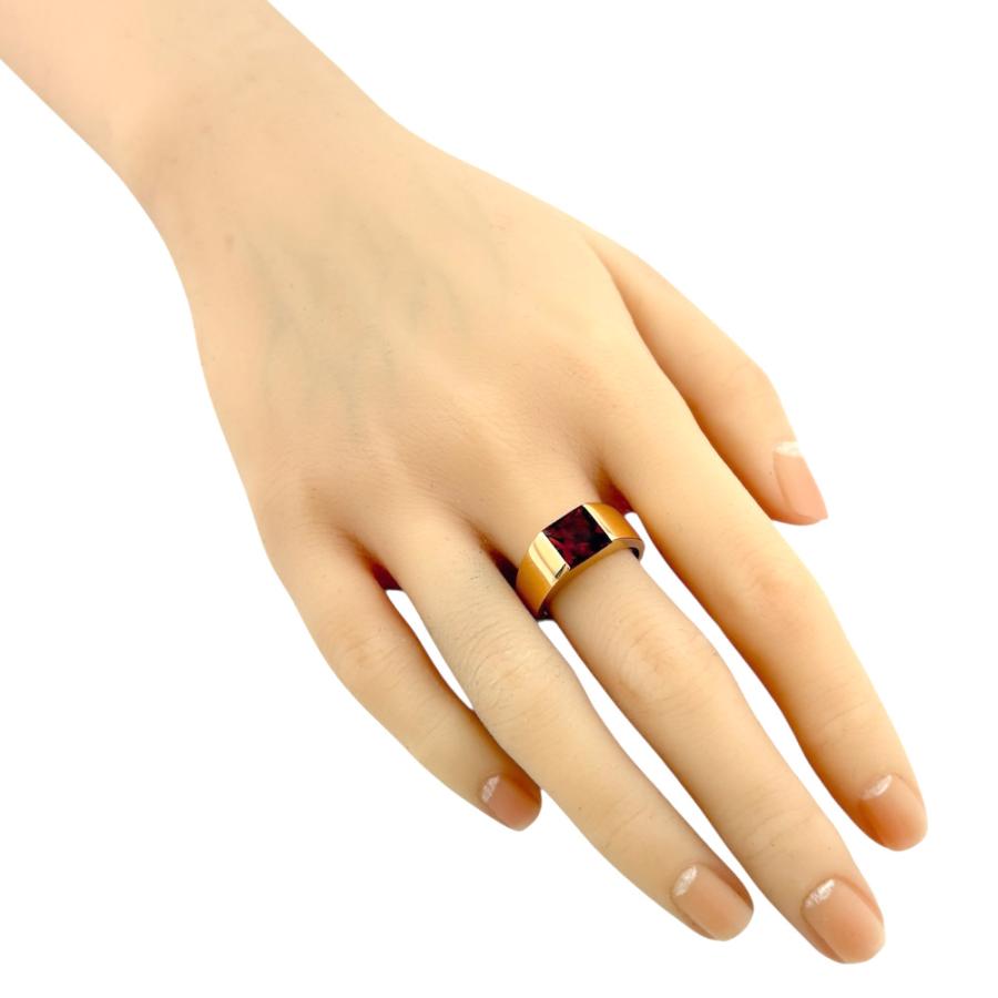 ゆ*え様 【美品/新品仕上げ済み】カルティエ Cartierタンク シトリン # Cartier（カルティエ） タンクシトリン リング 指輪 17号 18金 K18
