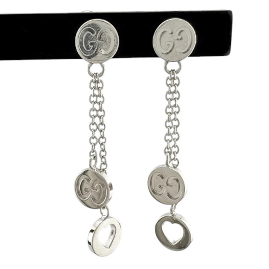 GUCCI（グッチ） スウィングドロップ ロゴ ハート ピアス 18金 K18