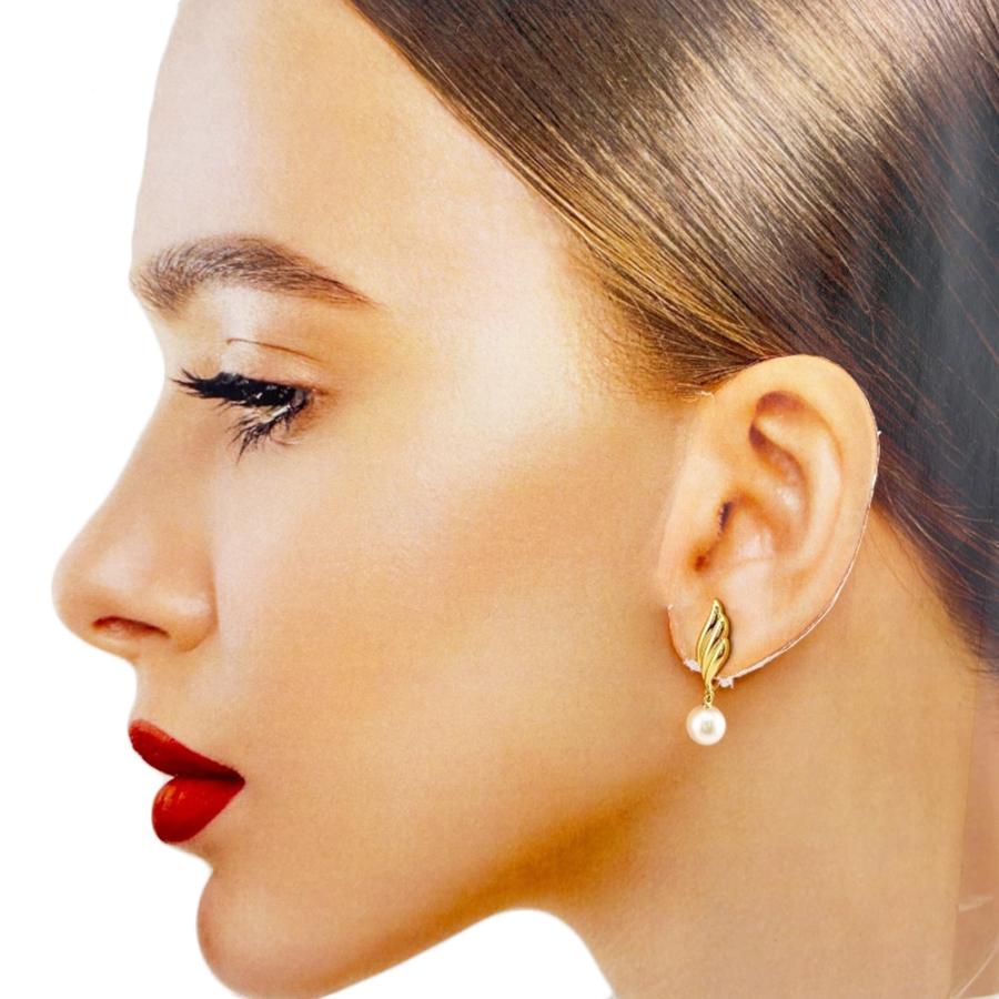 MIKIMOTO（ミキモト） イヤリング 18金 K18イエローゴールド アコヤ