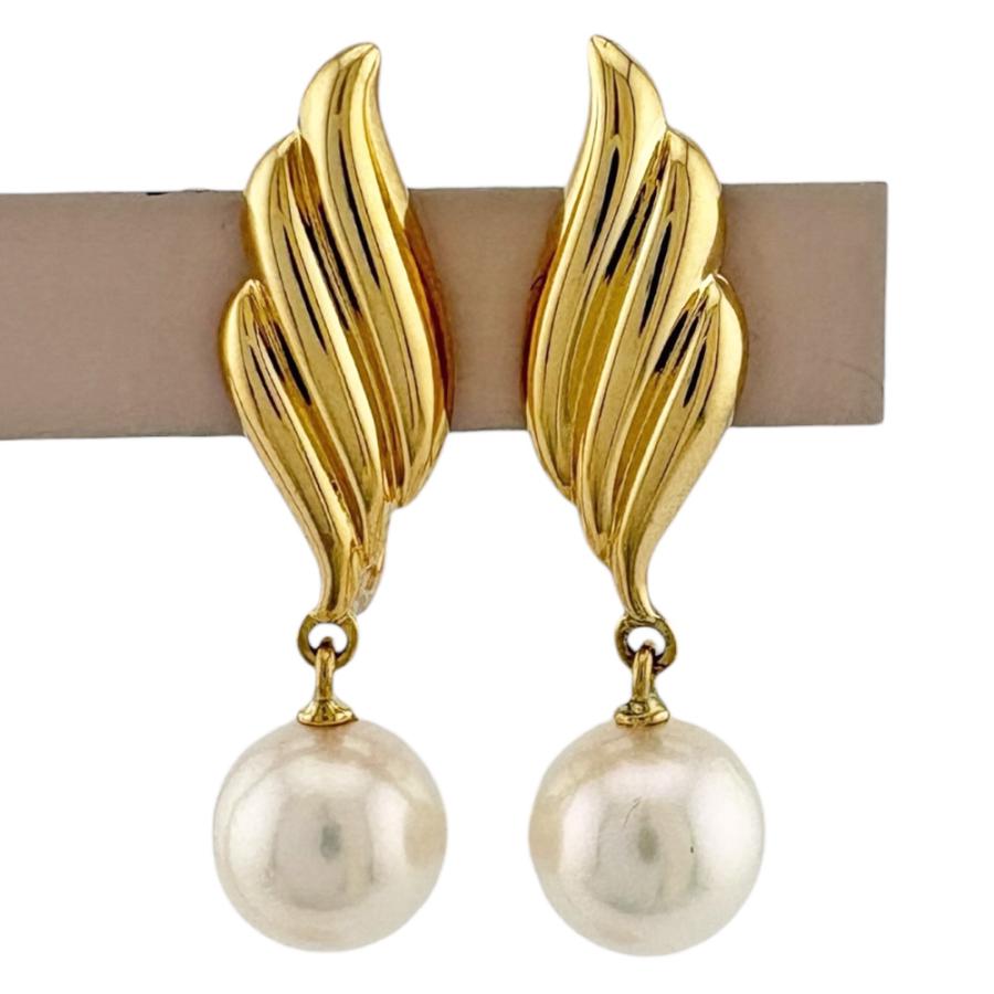 MIKIMOTO（ミキモト） イヤリング 18金 K18イエローゴールド アコヤ 