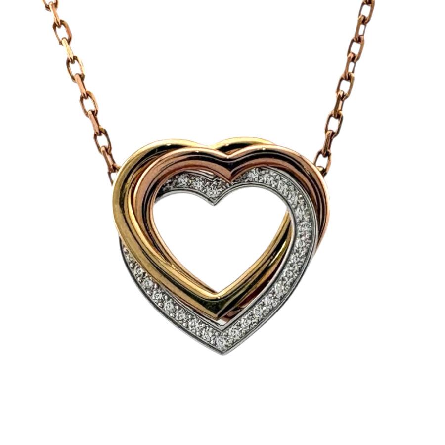 Cartier（カルティエ） トリニティハート ネックレス 18金 K18ピンク 