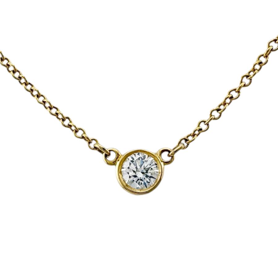 【極美品】ティファニー　バイザヤード　イエローゴールド　ネックレス TIFFANY&Co.（ティファニー） バイザヤード 約0.12ct ネックレス 18金