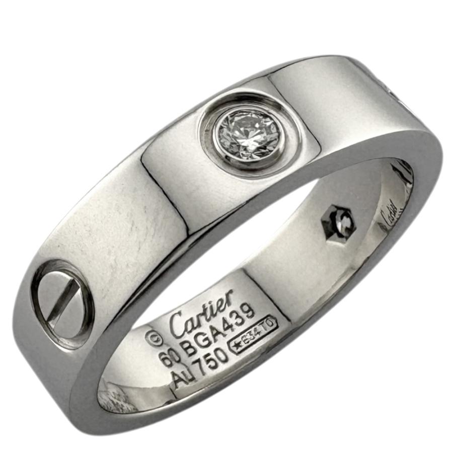 【美品・付属品あり】Cartier ラブリング K18YG ダイヤ1P 14号 Cartier（カルティエ） ラブ ハーフダイヤ リング 指輪 19.5号 18金