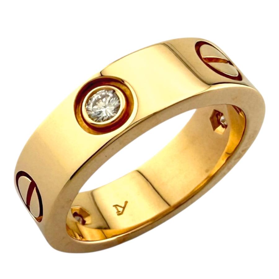 Cartier（カルティエ） ラブ ハーフダイヤ リング 指輪 10号 18金 K18 