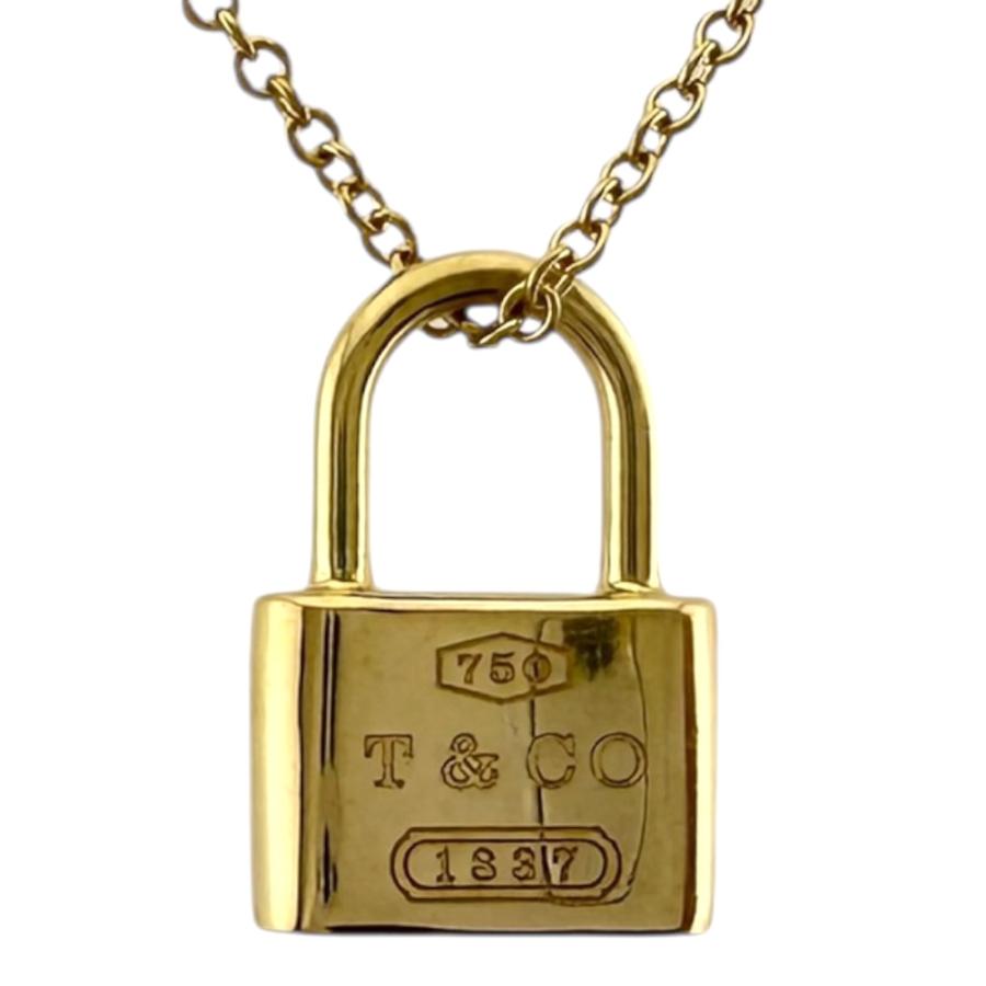 希少【ティファニー】チャーム　鍵　南京錠　型　TIFFANY&Cо. ネックレス TIFFANY&Co.（ティファニー） ロック ネックレス 18金 K18イエロー