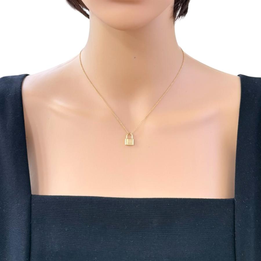18金ゴールド製のペンダントネックレス 箱付き中古良品 TIFFANY&Co.（ティファニー） ロック ネックレス 18金 K18イエロー