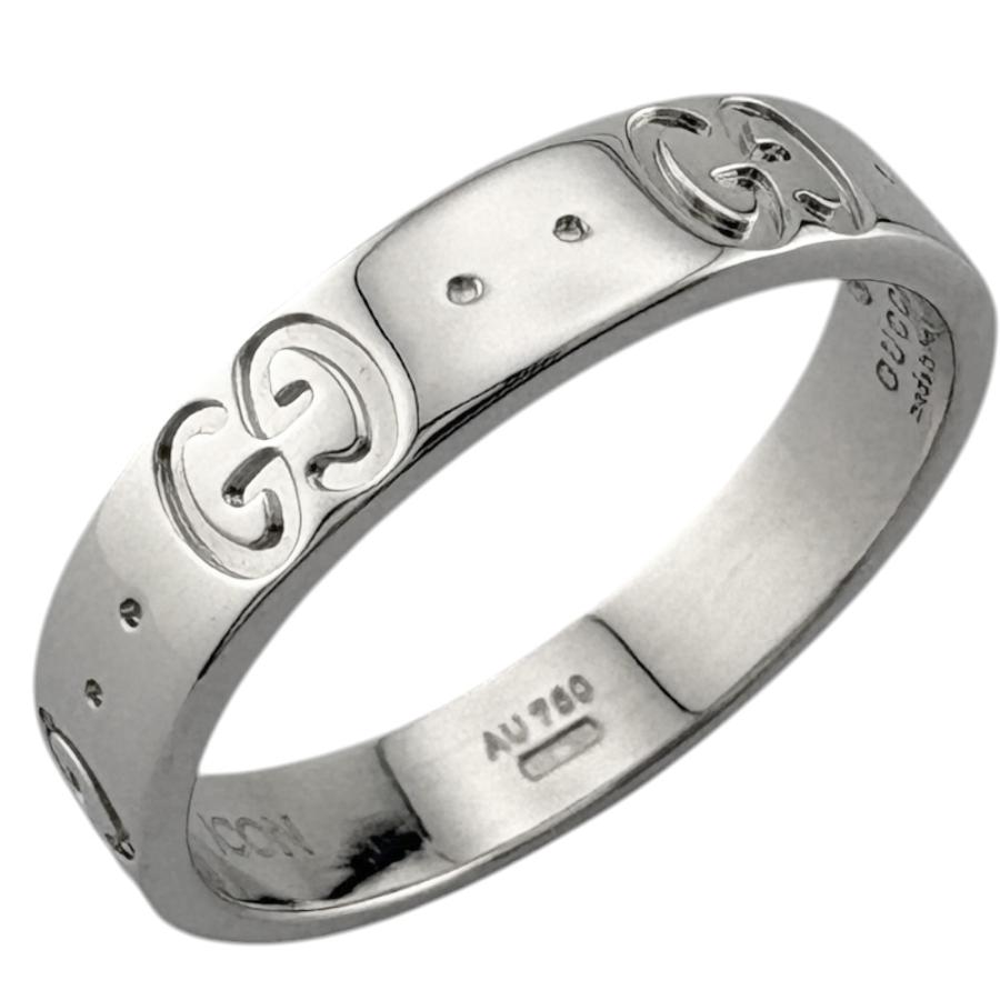 GUCCI グッチ リング GGアイコン K18ホワイトゴールド GUCCI（グッチ） アイコン リング 指輪 12.5号 18金 K18ホワイト