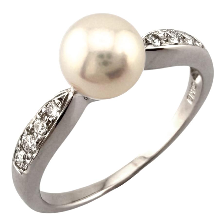 極美品 ノーブランド  リング・指輪 K18ホワイトゴールド シルバー レディース 11号【中古】 MIKIMOTO（ミキモト） リング 指輪 14号 18金 K18ホワイトゴールド
