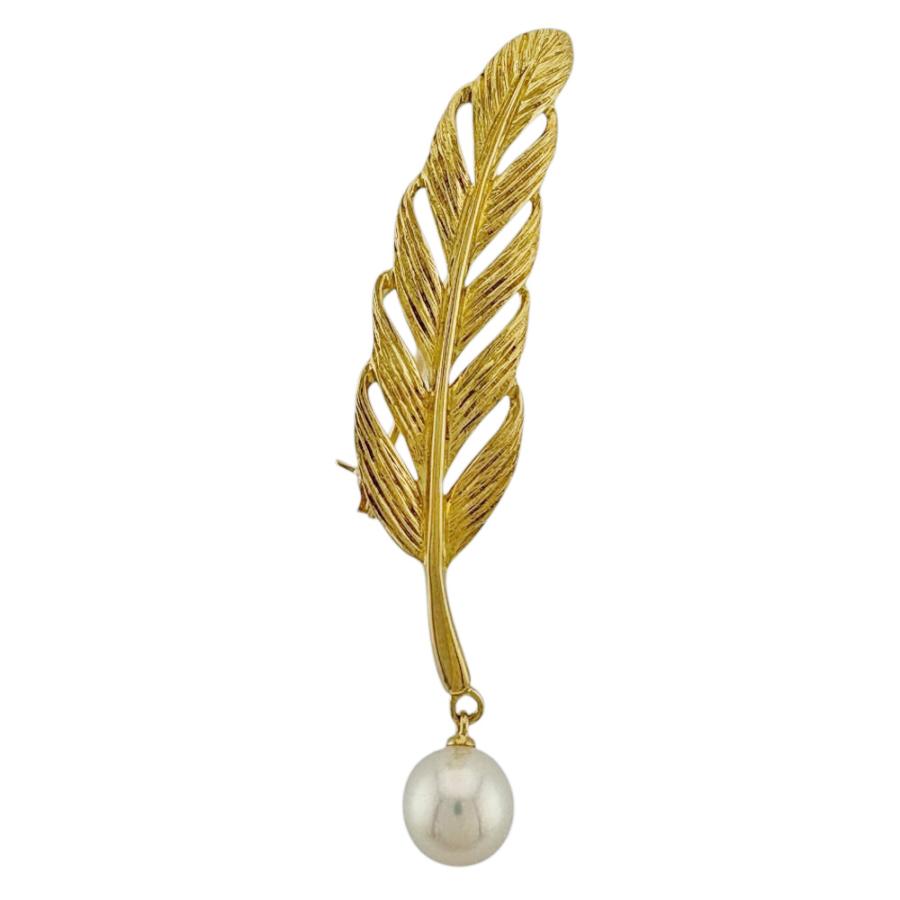 MIKIMOTO（ミキモト） ブローチ 18金 K18イエローゴールド パール