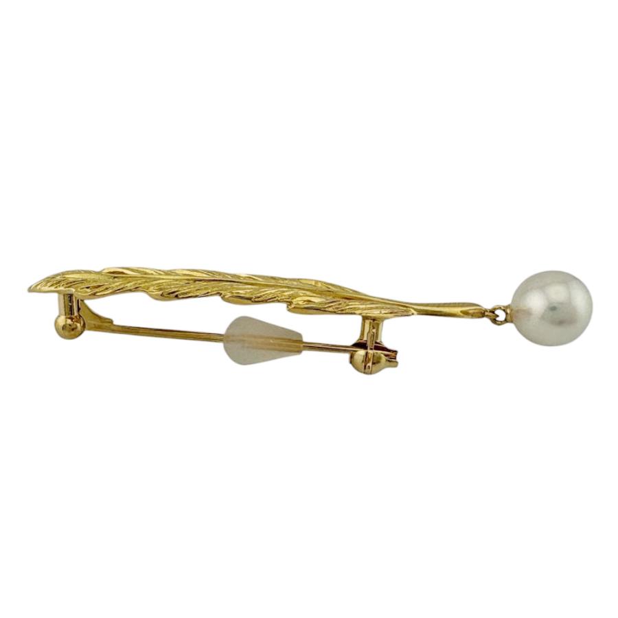 MIKIMOTO（ミキモト） ブローチ 18金 K18イエローゴールド パール