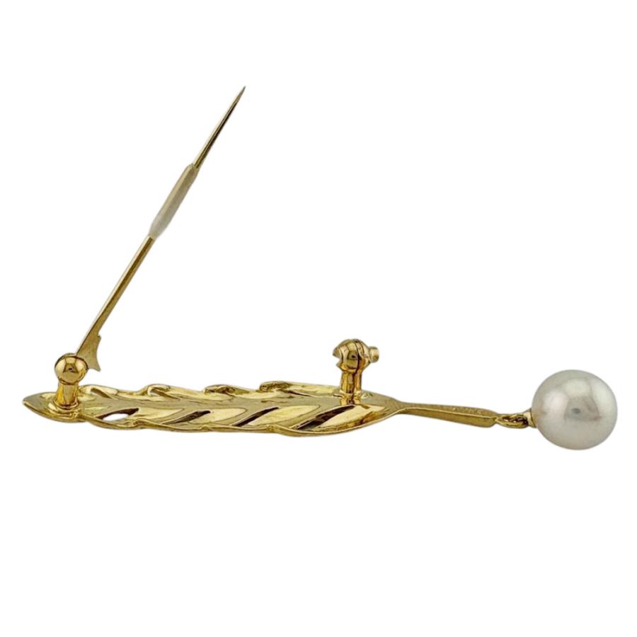 MIKIMOTO（ミキモト） ブローチ 18金 K18イエローゴールド パール