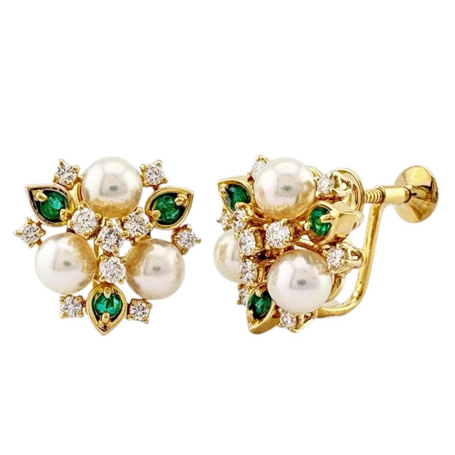 MIKIMOTO（ミキモト） イヤリング 18金 K18イエローゴールド パール