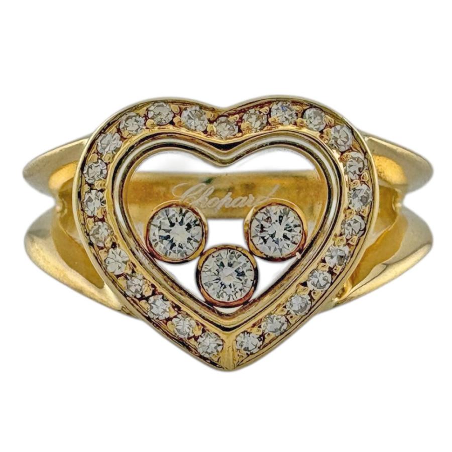 Chopard ショパール リング9号　ハッピーダイヤモンド K18×SS Chopard（ショパール） ハッピーダイヤモンド リング 指輪 9号 18金