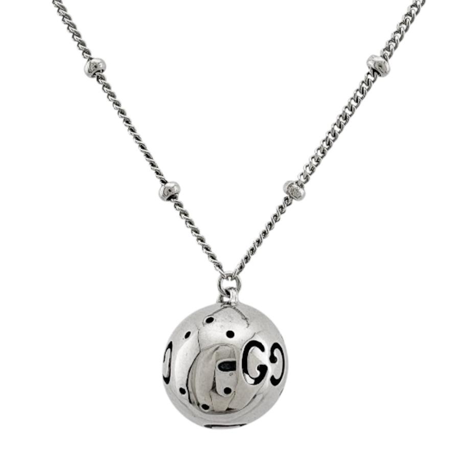 GUCCI（グッチ） アイコンボール ネックレス 18金 K18ホワイトゴールド