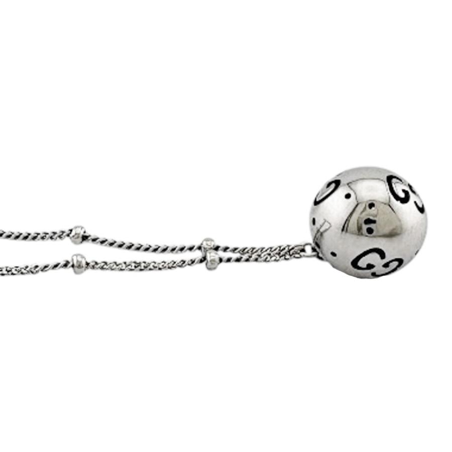 GUCCI（グッチ） アイコンボール ネックレス 18金 K18ホワイトゴールド