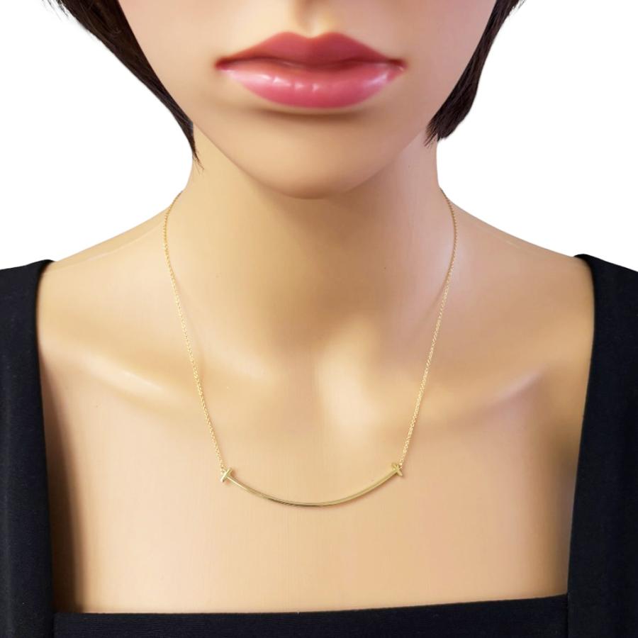 Tiffany & Co. ゴールドバーネックレス　スマイルネックレス TIFFANY&Co.（ティファニー） Tスマイル ネックレス 18金 K18イエロー