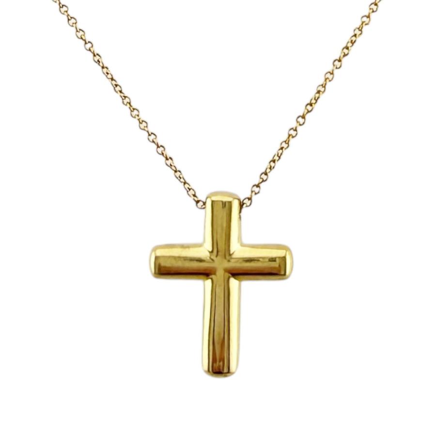 T*】様 Tiffany & Co. 十字架18kネックレス オリジナルポーチ付 TIFFANY&Co.（ティファニー） ドッツクロス ネックレス 18金 K18