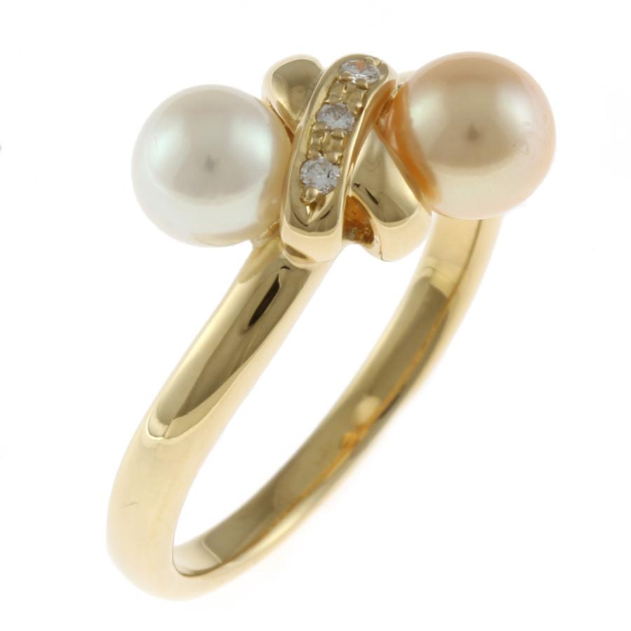 TASAKI（タサキ） K18 リング 指輪 パール ダイヤモンド0.02CT クロス