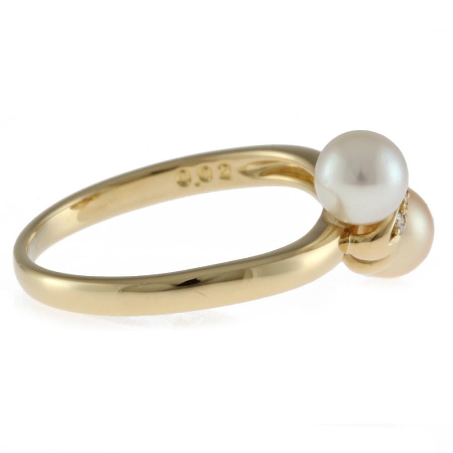 TASAKI（タサキ） K18 リング 指輪 パール ダイヤモンド0.02CT クロス