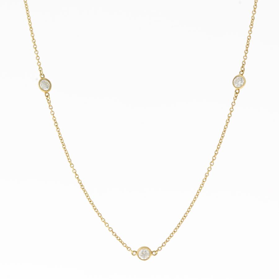 美品　TIFFANY＆Co.　ティファニー　バイザヤード　ネックレス　K18YG TIFFANY&Co. ティファニー バイザヤード 約0.14ct ネックレス 18